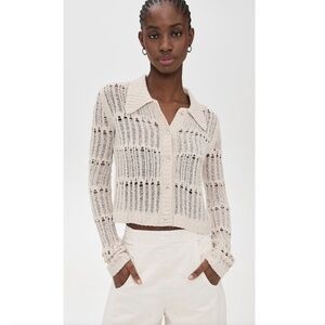 201. LEE MATTHEWS Polly Cardigan Open Knit $410 NWOT XS